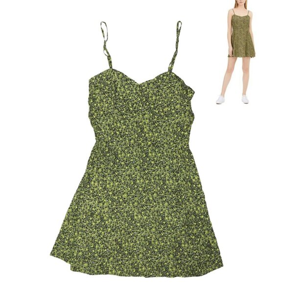Calvin Klein Multicolor Leopard Print A-Line Sleeveless Mini Dress NWT Olive - Picture 1 of 1